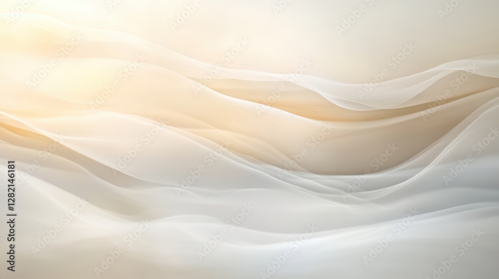 Fototapeta premium Soft, flowing abstract waves in neutral tones create a tranquil and soothing atmosphere.