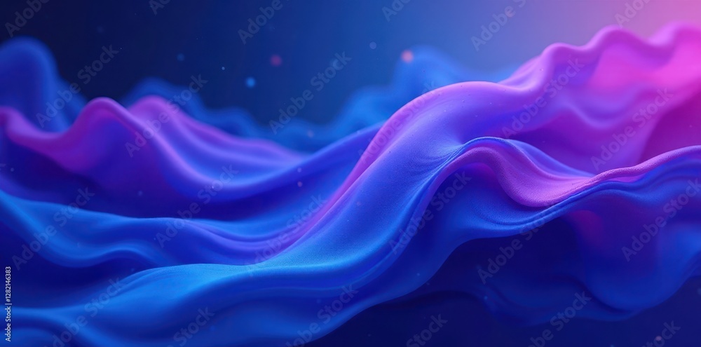 Obraz premium Fluid blend of blue and purple hues, ample copy space, color, subtle