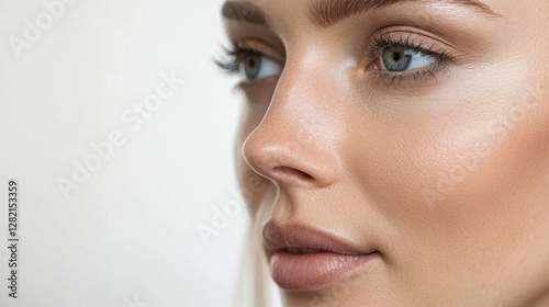 Split screen representation of aging with visible wrinkles on one side and smooth skin on the other side for contrast. Generative AI