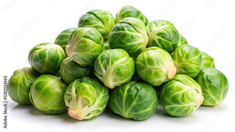 Brussels Sprouts Pile, White Background Brussels Sprouts Pile, White Background