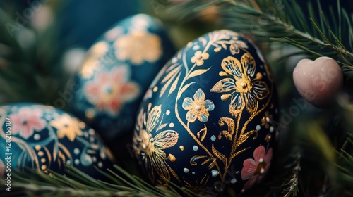 Wallpaper Mural Close-up of Easter eggs with floral patterns Torontodigital.ca