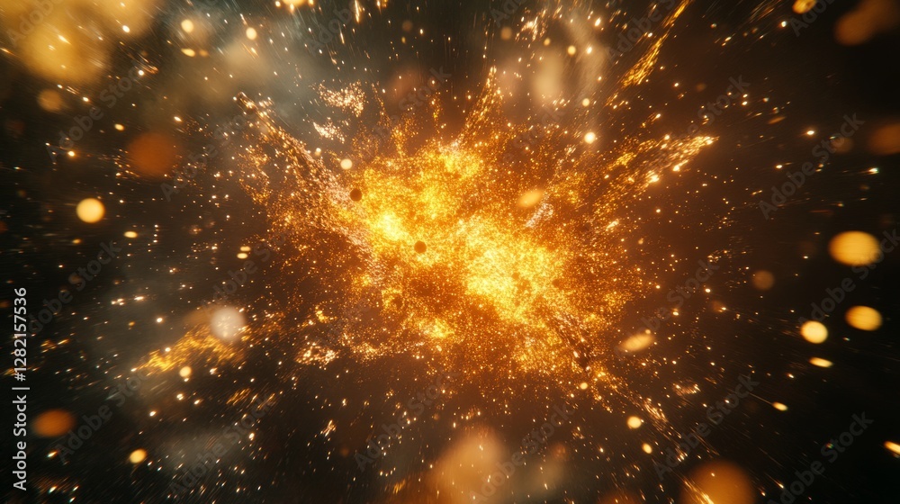 Obraz premium Sci-fi energy burst with glowing particles, futuristic and vibrant, dynamic and energetic, high detail, abstract and immersive, artistic and bold