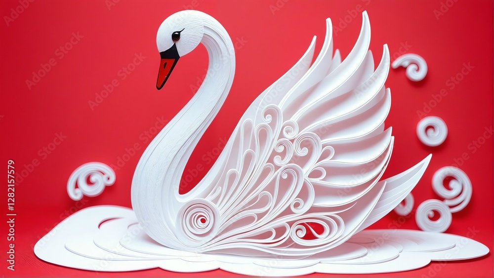 Fototapeta premium two swans on the lake