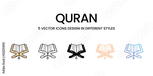 Quran vector icons set stock illustration