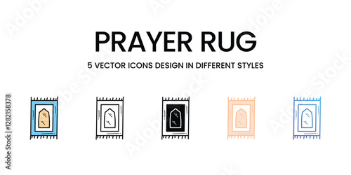 Prayer rug vector icons set stock illustration