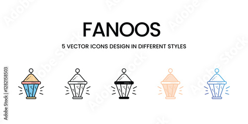 Fanoos  vector icons set stock illustration