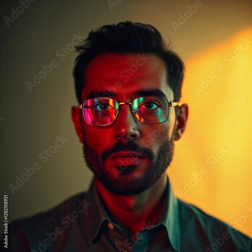 bearded tan man with glasses