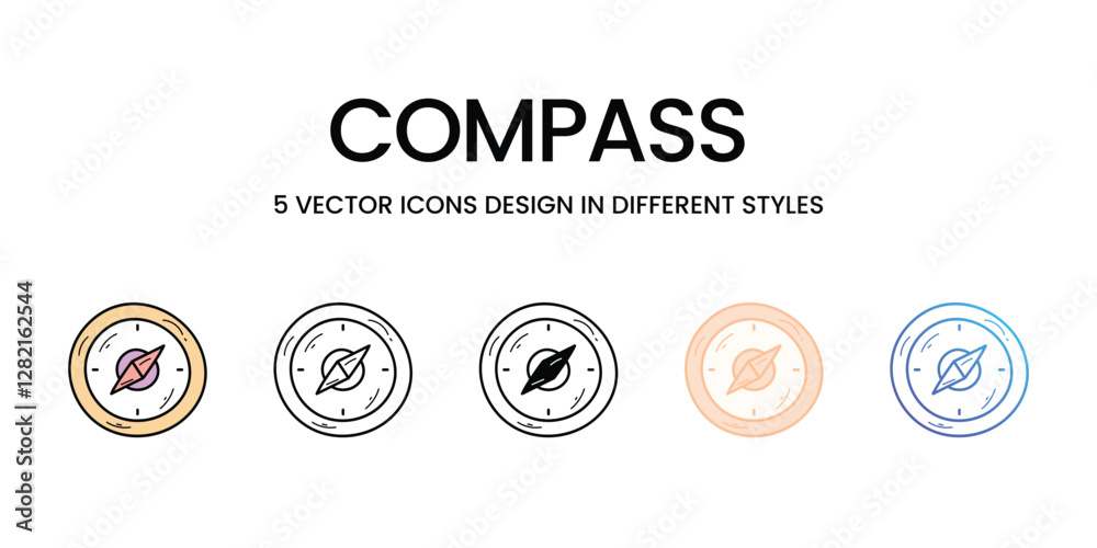 Compass vector icons set stock illustration Compass vector icons set stock illustration