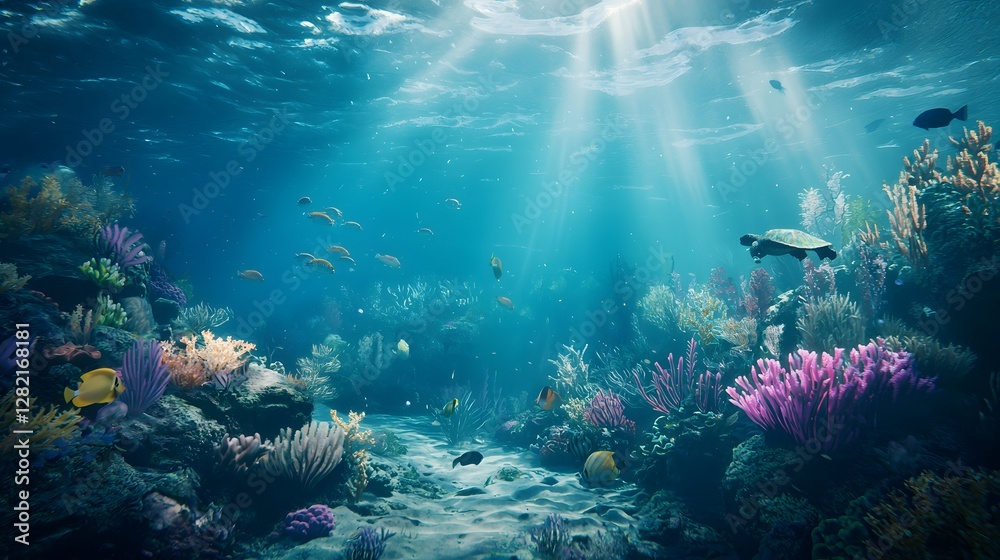 Fototapeta premium Beneath the waves coral reef exploration underwater paradise nature view vibrant ecosystem ocean serenity