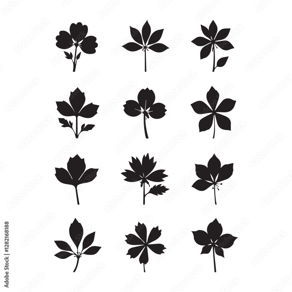 Obraz premium flower-icons-flower-silhouettes-symbol-of-floral-desig Web
