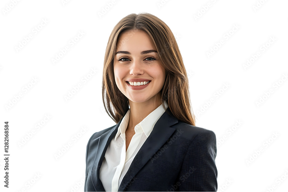 Smiling businesswoman in a suit, isolated on white background Smiling businesswoman in a suit, isolated on white background
