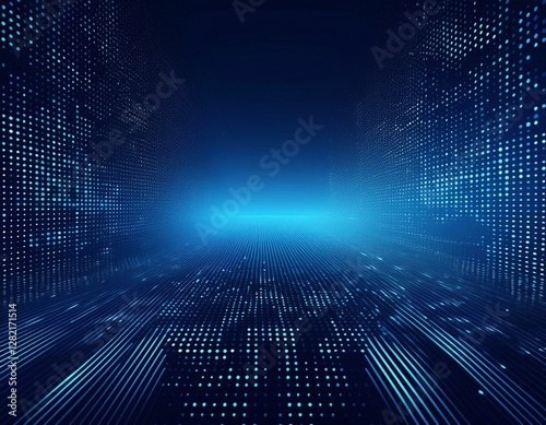 digital technology background digital data dots blue pattern pixel background