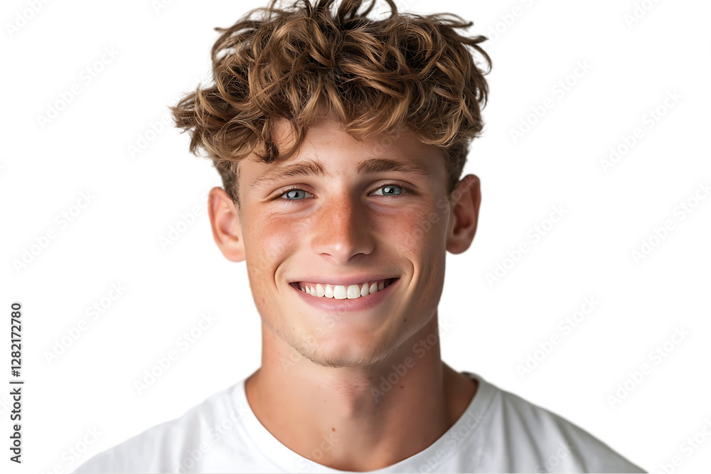 Young handsome guy smiling isolated on white background Young handsome guy smiling isolated on white background