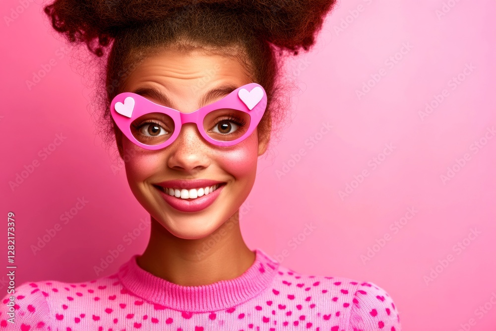 Extraordinary bold image of gorgeous loving mixed-race young girl - commercial ad visual idea. Valentine's day greeting from woman or for woman. Woman and heart. Romantic surprise. Loving woma. Extraordinary bold image of gorgeous loving mixed-race young girl - commercial ad visual idea. Valentine's day greeting from woman or for woman. Woman and heart. Romantic surprise. Loving woma.