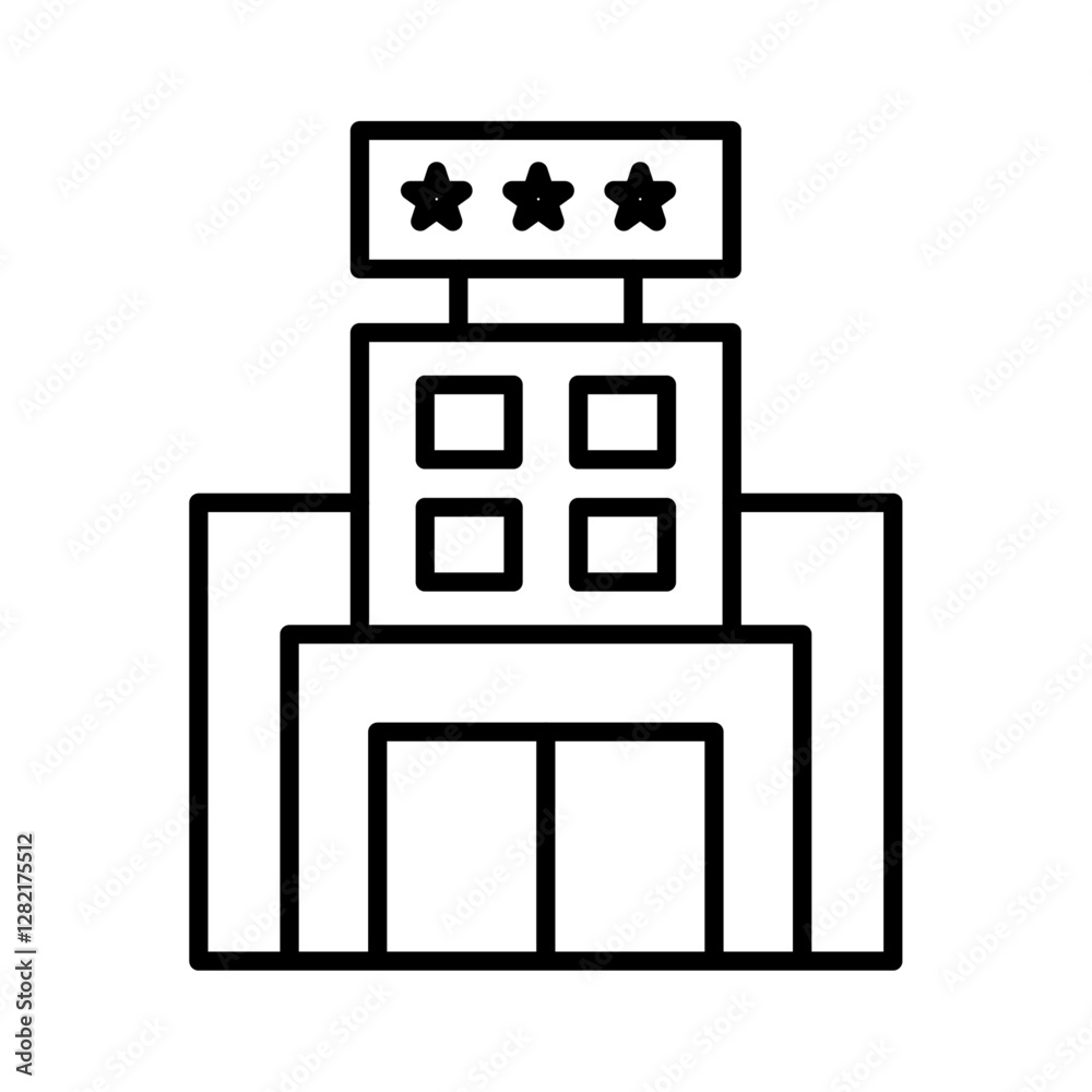 3 star Hotel icon simple vector symbol