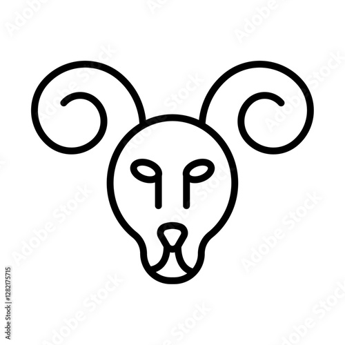 Aries zodiac sign icon simple vector symbol