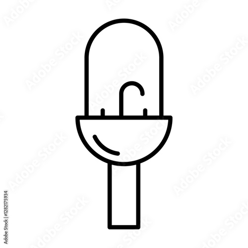 Bathroom sink icon simple vector symbol