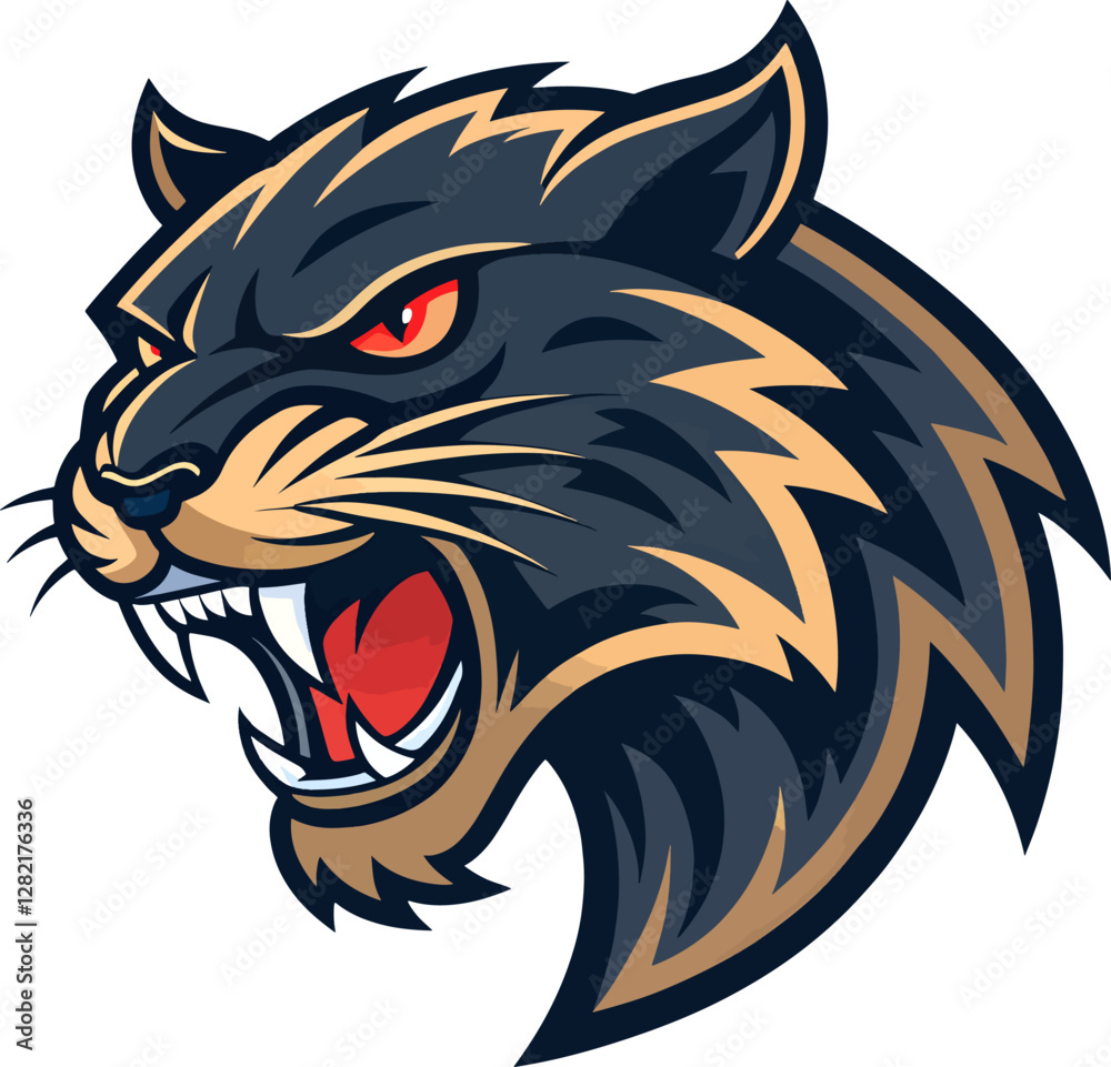 Obraz premium angry panther logo mascot design on white