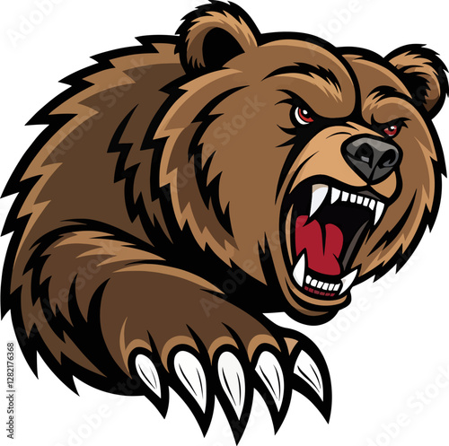 angry bear logo mascot design on white