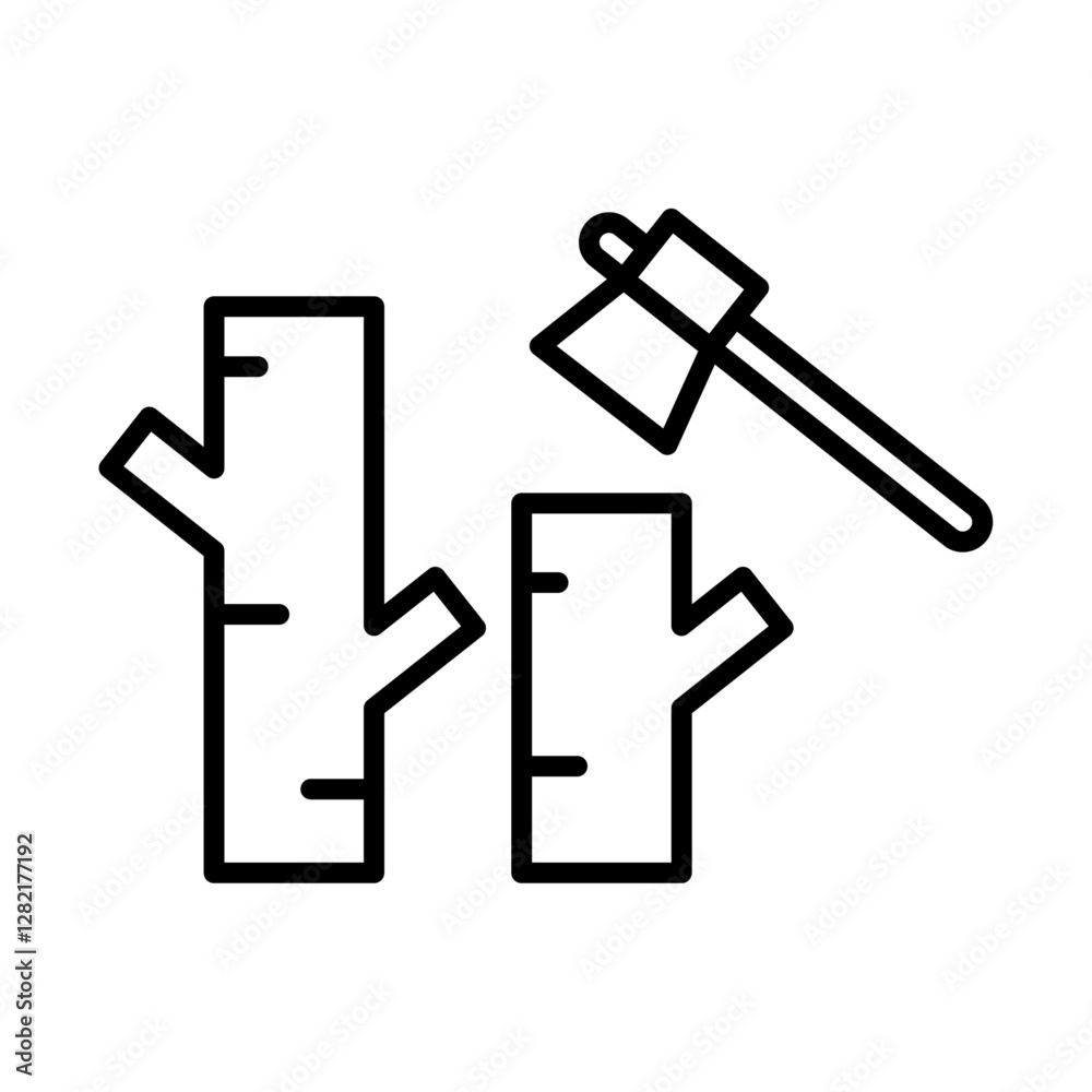 Deforestation icon simple vector symbol Deforestation icon simple vector symbol