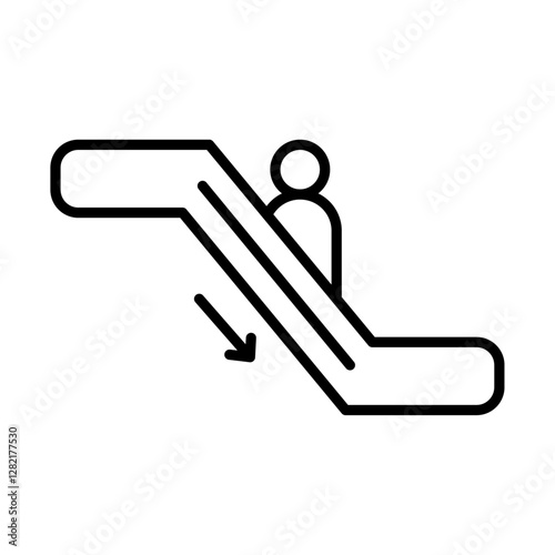 Escalator down icon simple vector symbol