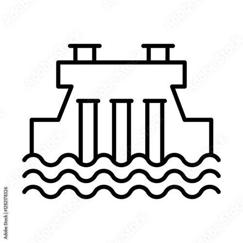 Hydroelectric dam icon simple vector symbol