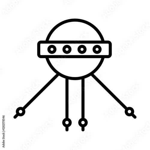 Linear sputnik icon simple vector symbol