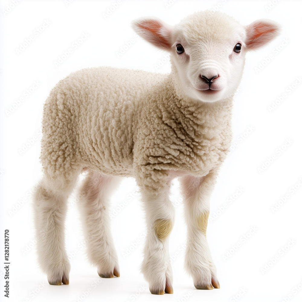 Fototapeta premium Lamb (symbol of Christ) on a white background