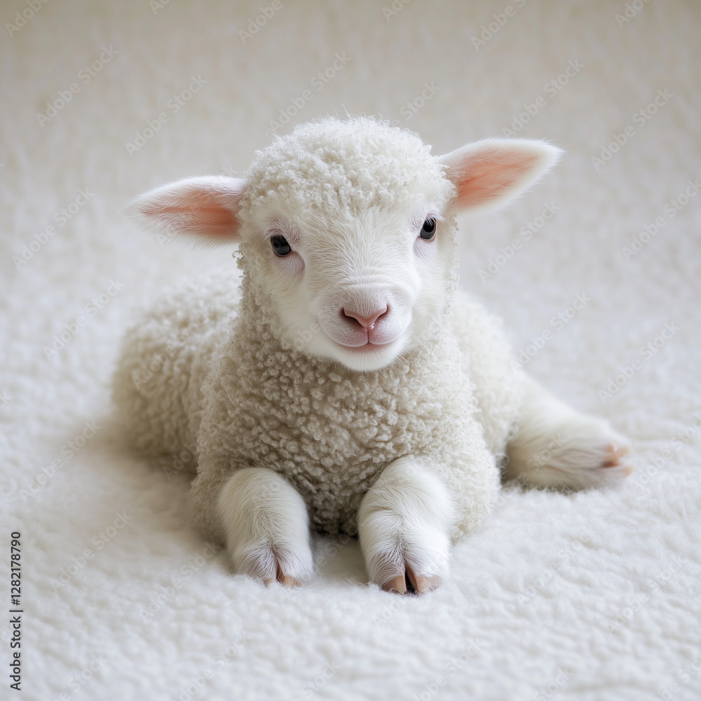 Lamb (symbol of Christ) on a white background Lamb (symbol of Christ) on a white background