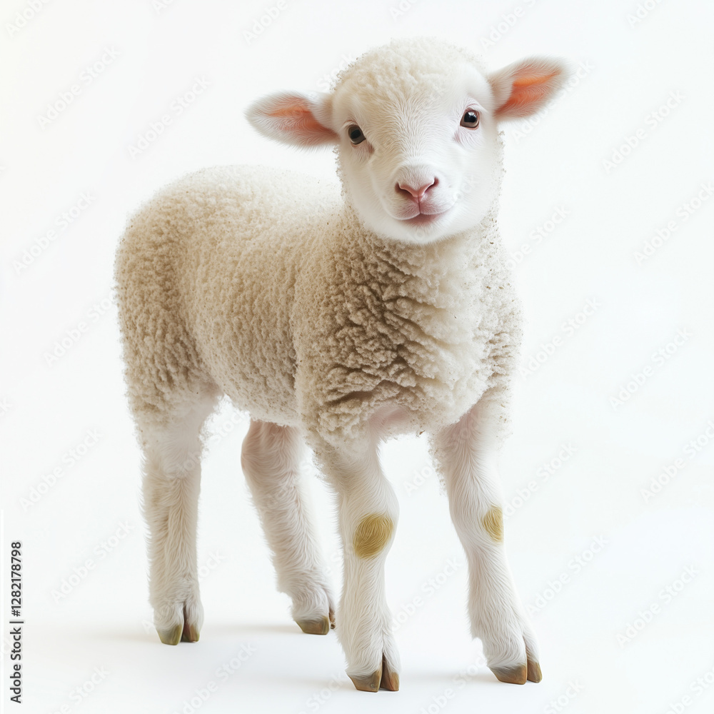 Fototapeta premium Lamb (symbol of Christ) on a white background