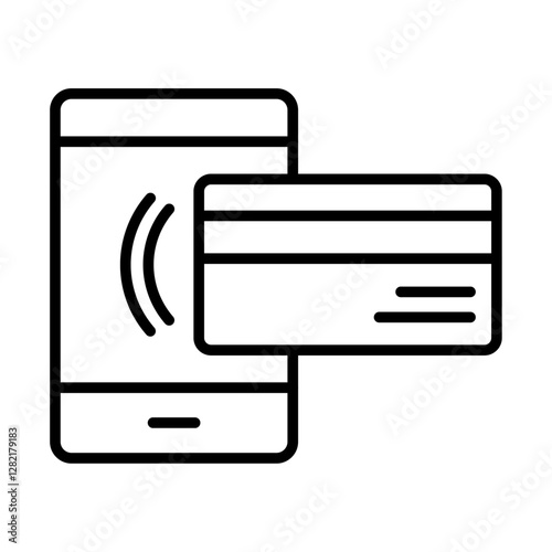 NFC wireless payment icon simple vector symbol