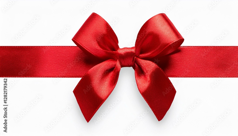 red ribbon bow floating isolated on white background cutout red ribbon bow floating isolated on white background cutout