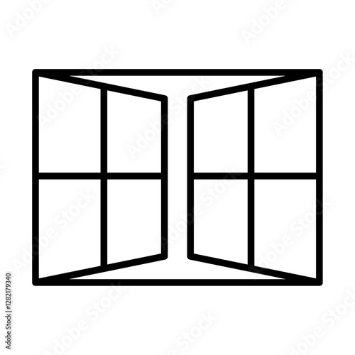 Open windows icon simple vector symbol