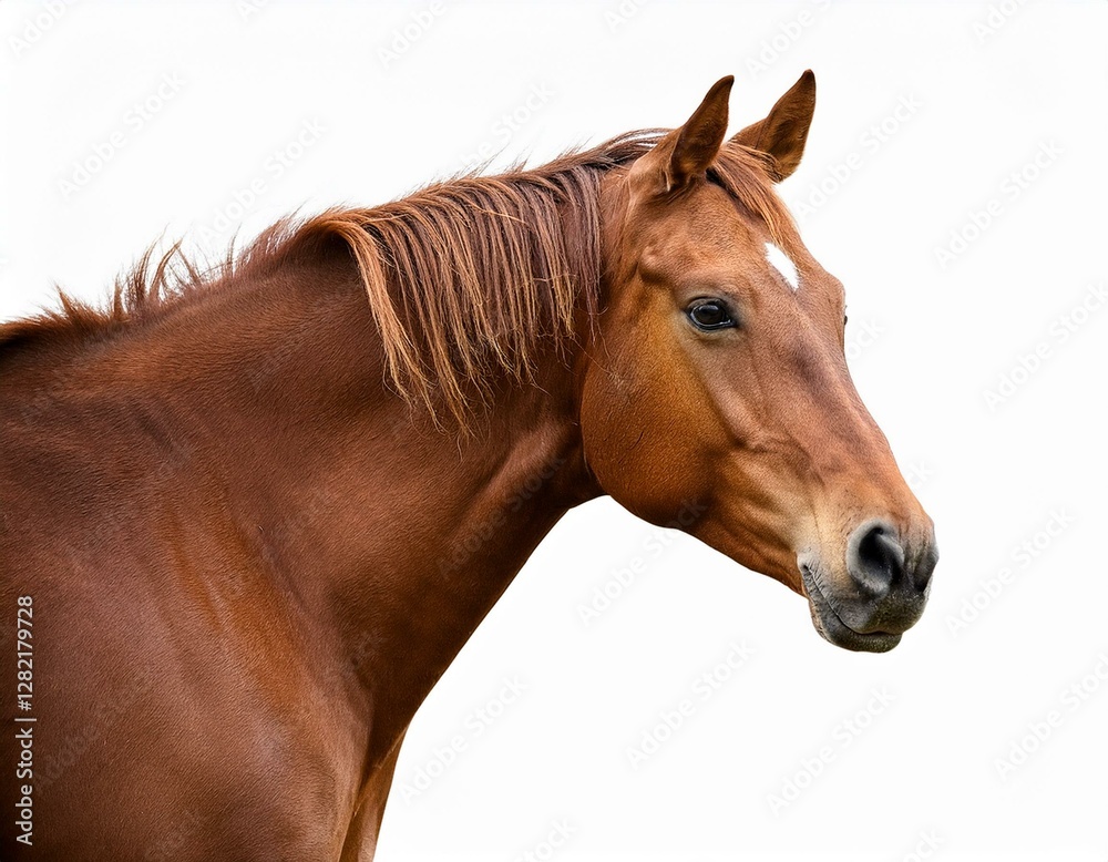 Fototapeta premium brown horse isolated on white background cutout