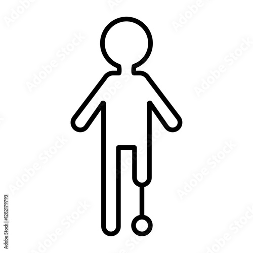 Prosthetic leg icon simple vector symbol