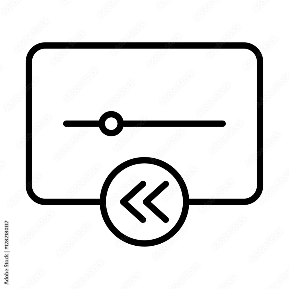Rewind Previous Back arrow icon simple vector symbol Rewind Previous Back arrow icon simple vector symbol