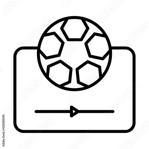 Soccer Live Match On TV icon simple vector symbol