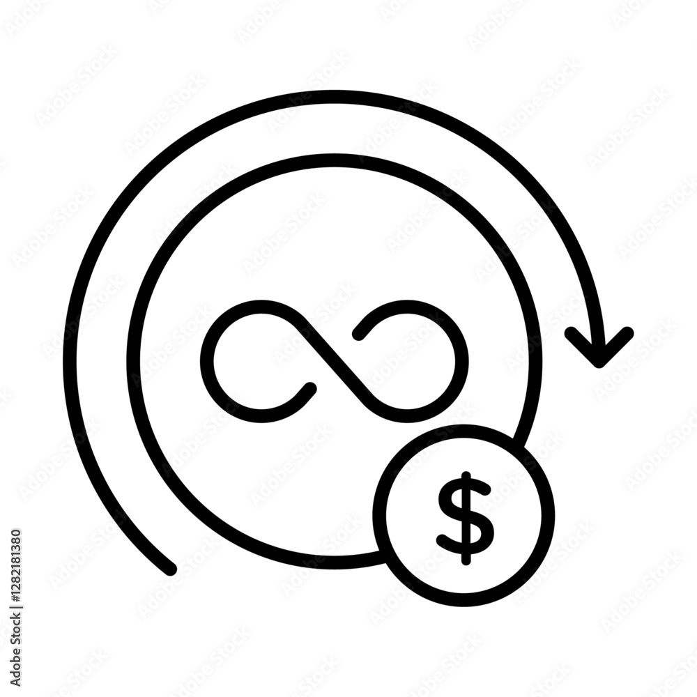 Unlimited PTO icon simple vector symbol Unlimited PTO icon simple vector symbol