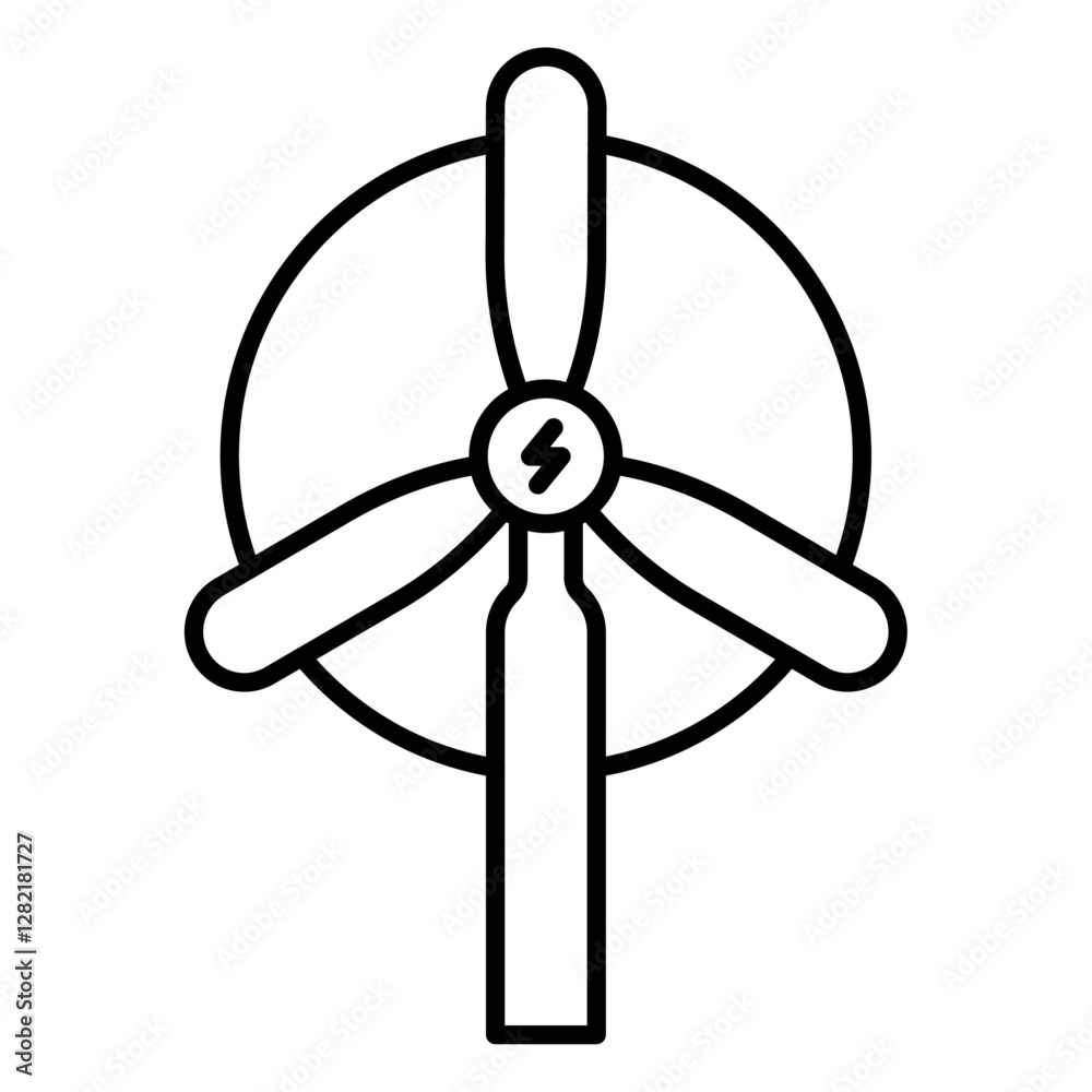 Wind Power plant Icon simple vector symbol Wind Power plant Icon simple vector symbol