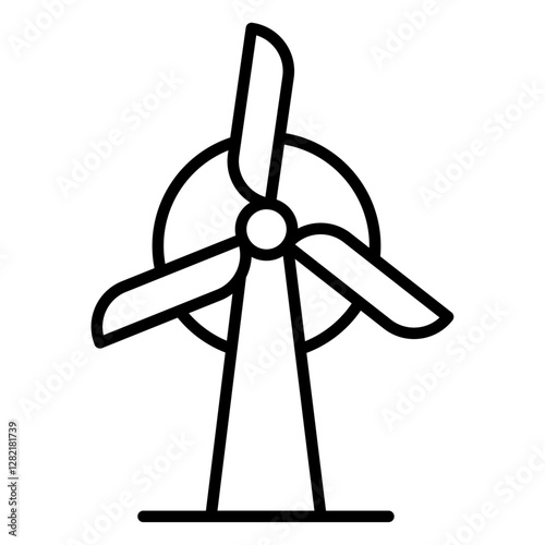 Wind turbine icon simple vector symbol