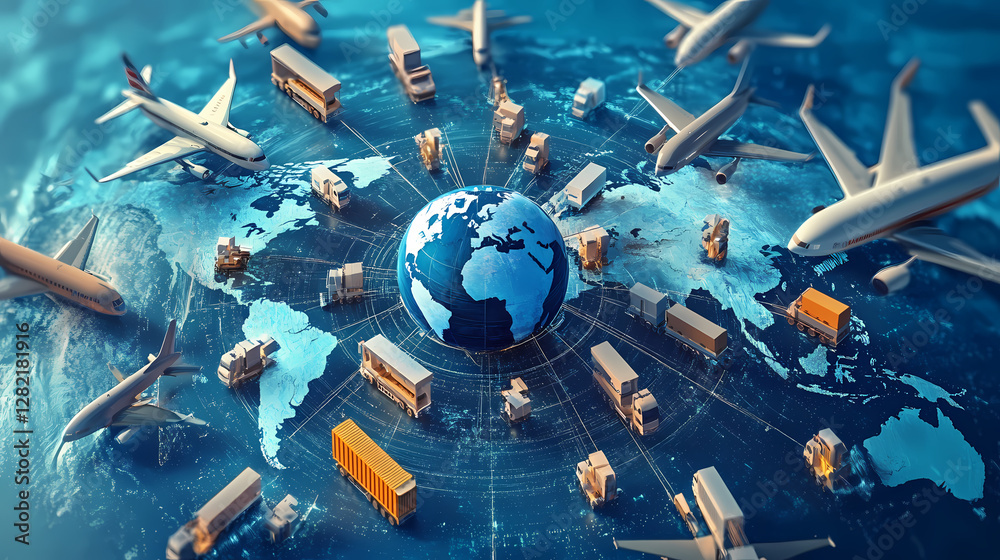 Naklejka premium Global Logistics System