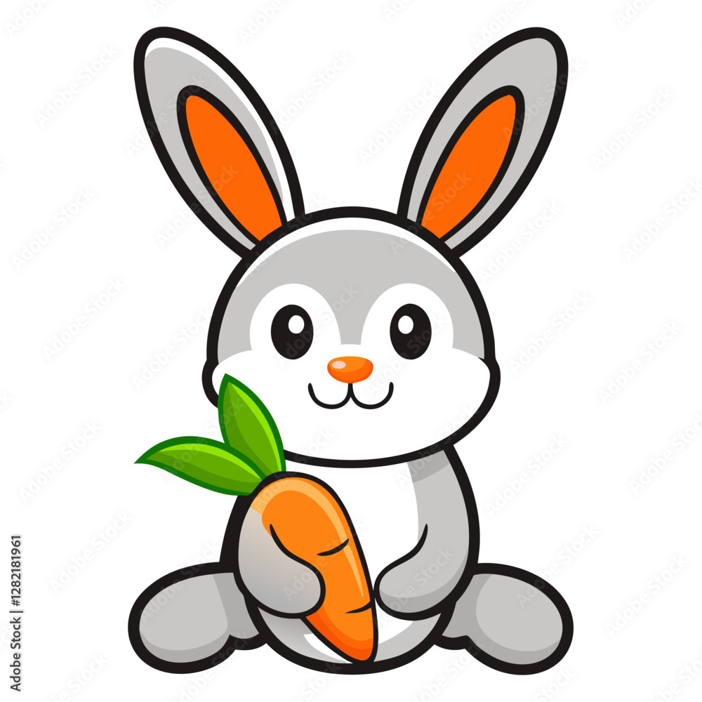 Adorable Bunny Holding a Carrot - Cute Vector Illustration, Cartoon, Clipart & Line Art, Cute bunny holding a carrot vector illustration, perfect for clipart, cartoons, and line art designs. Adorable Bunny Holding a Carrot - Cute Vector Illustration, Cartoon, Clipart & Line Art, Cute bunny holding a carrot vector illustration, perfect for clipart, cartoons, and line art designs.