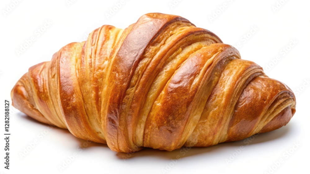 Single Croissant on White Background Single Croissant on White Background