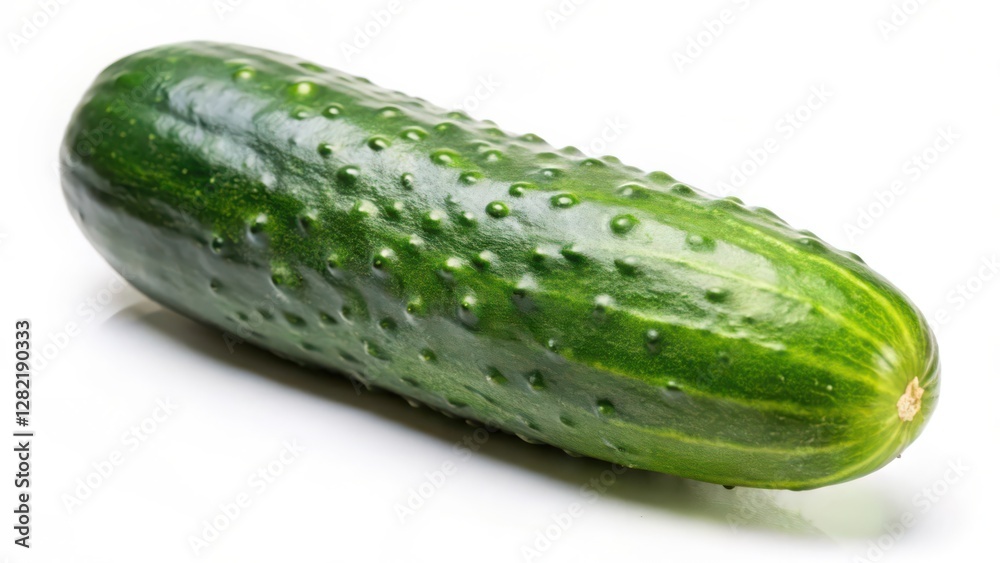 Single Cucumber on White Background Single Cucumber on White Background