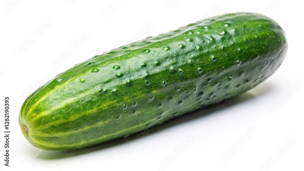 Single Cucumber on White Background Single Cucumber on White Background