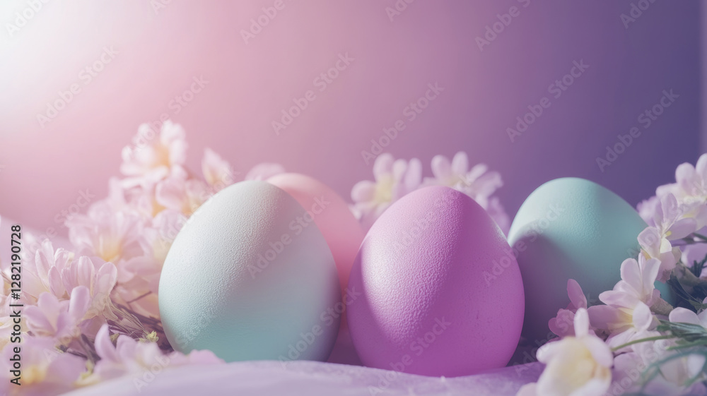 Pastel Easter Eggs with Floral Arrangement Pastel Easter Eggs with Floral Arrangement