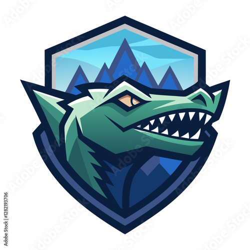 Crocodile with Sharp Teeth Emerging from Water – Vector Illustration, Clipart & Line Art,  Crocodile with sharp teeth emerging from water – vector illustration, clipart, and line art design.