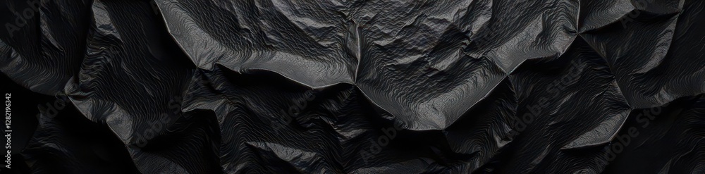 Fototapeta premium Textured black foil, dramatic light play, subtle shimmer, metal, sophisticated