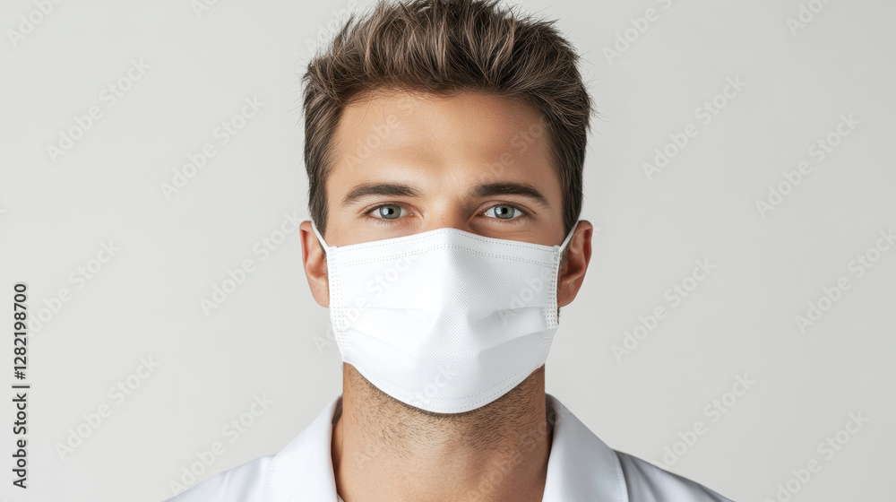 Young Male Healthcare Professional Wearing Protective Face Mask
