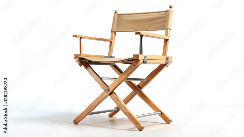Wooden Director's Chair on White Background Wooden Director's Chair on White Background
